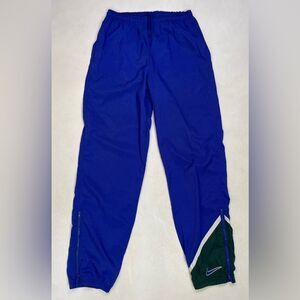 VINTAGE Nike White Tag Track Pants Women Small Blue Green Colorblock 90s